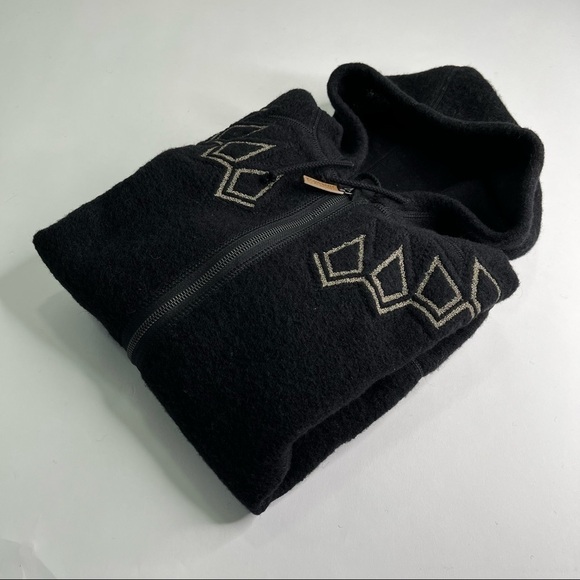 66 North Black Kaldi Arctic Wool-Blend Hooded Icelandic Zip-up Hoodie Sweater - Picture 15 of 16